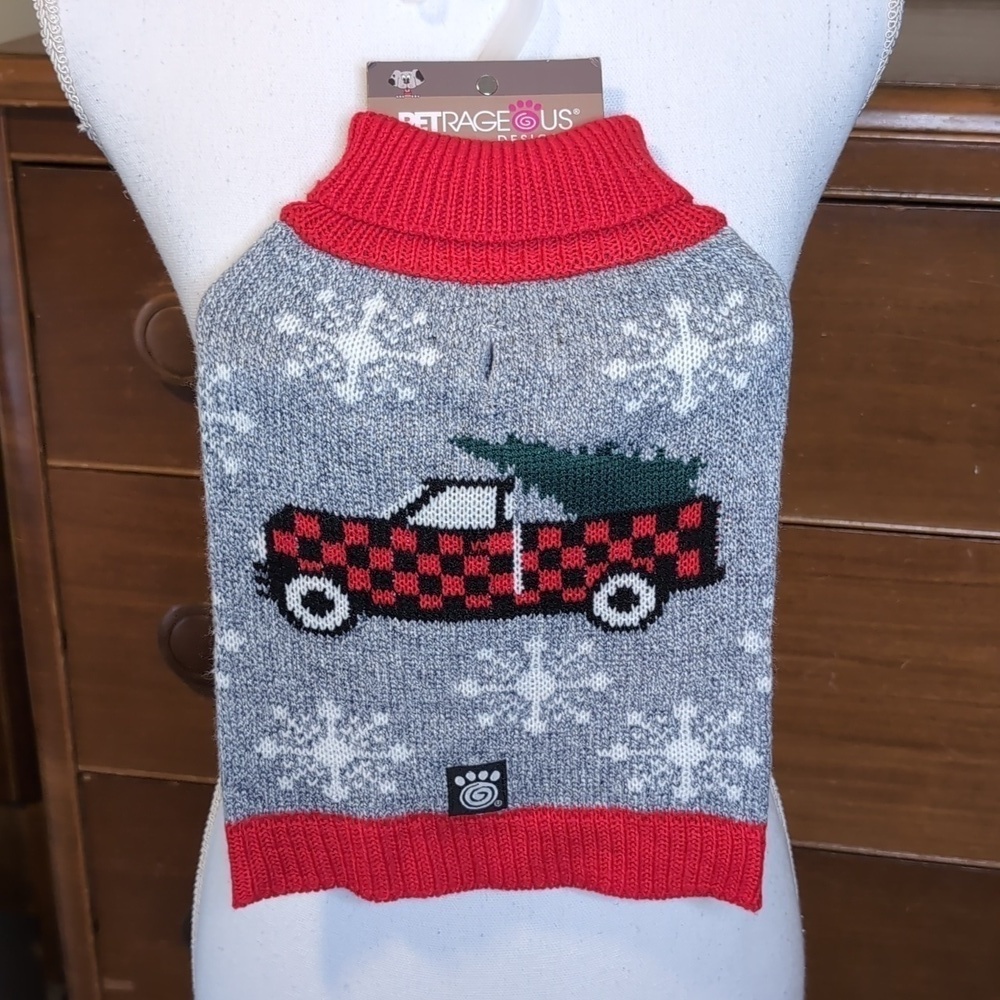 NWT Dog CHRISTMAS Sweater LITTLE RED TRUCK